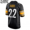 Camiseta Niño Pittsburgh Steelers Najee Harris 22 Nike Negro 2021 NFL Draft